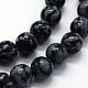 Chapelets de perles de flocon de neige en obsidienne naturelle G-I199-36-10mm-3