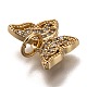 Brass Micro Pave Clear Cubic Zirconia Charms ZIRC-B002-47-4