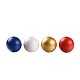 160 Pcs 4 Colors 4 July American Independence Day Painted Natural Wood Round Beads WOOD-LS0001-01A-2