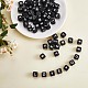 20Pcs Black Cube Letter Silicone Beads 12x12x12mm Square Dice Alphabet Beads with 2mm Hole Spacer Loose Letter Beads for Bracelet Necklace Jewelry Making JX433F-1