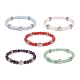 5Pcs 5 Style Natural Gemstone & Synthetic Hematite & Alloy Saint Benedict Beaded Stretch Bracelets Set for Women BJEW-JB08965-1