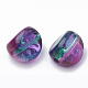 Two Tone Transparent Spray Painted Acrylic Beads X-ACRP-T005-35-2
