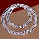 Popular Silver Color Plated Brass Cuban Link Chain Necklaces For Men NJEW-BB12683-1