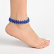 Transparent Glass Beaded Anklets AJEW-AN00081-5