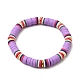 5 Uds. Conjunto de pulseras elásticas de surfista heishi de arcilla polimérica de 5 colores BJEW-JB09862-3
