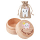 Gomakerer 1 scatola portaoggetti rotonda in legno per ricordi dei denti da latte CON-GO0001-01-1