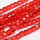 Faceted Cube Transparent Glass Beads Strands EGLA-E041-5mm-D07-1
