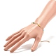 Brass Moon & Star Link Chain Bracelet with Glass Beads for Women BJEW-JB07799-3