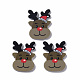 クリスマススタイルのプリントアクリルカボション  鹿  32.5x25x2mm MACR-O045-01D-1
