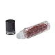 ガラスローラーボールボトル  エッセンシャルオイル詰め替えボトル  赤いジャスパーチップビーズ付き  パーソナルケア用  85x20mm  ビーズ：3x11~3x7mm  容量：10ミリリットル AJEW-P073-A11-3