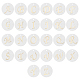 天然淡水シェルのペンダント  金メッキ真鍮エッチング金属装飾付き  アルファベット付きフラットラウンド  アルファベット  a～zの文字  15x2mm  穴：1.2mm  26個/セット  2セット /箱 SHEL-PH0001-17-1