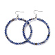 Natural Blue Spot Jasper Dangle Earrings EJEW-K077-A11-1