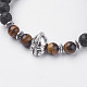 Natural Lava Rock Beads Bracelets BJEW-E326-16C-2