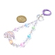 Porte-clés pendentif en perles de verre transparent KEYC-JKC00494-4