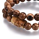 Couples Wood Beads Stretch Bracelets BJEW-JB04121-2