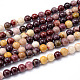 Chapelets de perles en mokaite naturel rondes G-F216-4mm-19-1