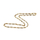 Placage ionique (ip) 201 collier de chaîne à maillons ovales en acier inoxydable pour hommes femmes NJEW-I122-09G-1