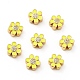 Micro fiore ottone pavimenta chiare perle di zirconi KK-G419-06G-03-1