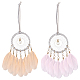 CRASPIRE 2PCS Feather Hanging Ornaments Rear View Mirror Accessories Dreamy Catcher Handmade Wall Hanging Decorations Fairy Net with Beads Hanging for Rearview Mirror Bedroom Home Hanging Decoration AJEW-CP0005-26-1