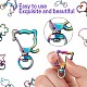 20Pcs 10 Styles Rainbow Color Vacuum Plated Alloy Keychain Clasps JX114A-2
