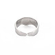 304 anello per polsino aperto tondo piatto in acciaio inossidabile per donna RJEW-S405-188P-2
