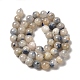 Brins de perles rondes en dumortiérite naturelle bleu blanc G-E265-01A-6