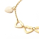 Heart Alloy Enamel Charm Bracelet for Valentine's Day BJEW-JB06656-01-5