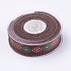 Polyester Printed Frayed Grosgrain Ribbons ORIB-E004-25mm-869-1