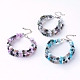 Cuisson en verre peint bracelets multi-brins perlés BJEW-JB03443-1