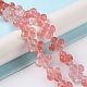 Chapelets de perles en verre de quartz de cerise G-M418-D05-01-2