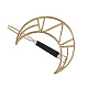 ムーンアロイ中空幾何学ヘアピン  ポニーテールホルダーステートメント  女性の女の子のためのヘアアクセサリー  ライトゴールド  57x48mm OHAR-PW0003-061KCG-3