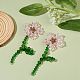 Серьги-гвоздики с искусственным австрийским хрусталем цветок жизни EJEW-TA00029-01-2
