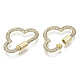 Brass Micro Pave Cubic Zirconia Screw Carabiner Lock Charms ZIRC-N039-006A-NF-3