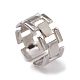 304 anello per polsino aperto rettangolare scavato in acciaio inossidabile per donna RJEW-G285-55P-1
