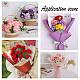 FINGERINSPIRE 3pcs Handmade Knitted Carnation Flower with Bouquet Package Bag 3 Color (Pearl Pink/Dark Pink/Red) Knitted Crochet Carnation Single Carnation for Mom Grandma AJEW-FG0001-80-7