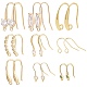 PandaHall Elite 18Pcs 9 Style  Brass Earring Hooks KK-PH002-82-1