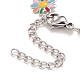 Enamel Daisy Link Chains Bracelet BJEW-P271-01P-02-4