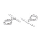Brass Micro Pave Clear Cubic Zirconia Toggle Clasps KK-S356-581-NF-4
