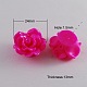 Fucsia rosa abalorios de resina de flores X-RESI-B3244-A21-1