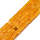 天然石ホワイトジェイドビーズ連売り  染め  キューブ  オレンジ  4~4.5x4~4.5x4~4.5mm  穴：1mm  約88個/連  15.16インチ（38.5cm） G-N326-147E-1