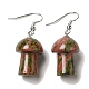 Boucles d'oreilles pendantes en forme de champignon avec pierres précieuses mélangées naturelles et synthétiques EJEW-E296-05P-B-2