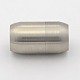 Frosted 304 Stainless Steel Magnetic Clasps with Glue-in Ends STAS-N002-21-6mm-1