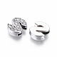 Alloy Initial Slide Charms with Grade A Rhinestones ALRI-R032-S-FF-2