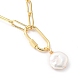 Collane piatte rotonde con perle barocche naturali NJEW-JN03085-4