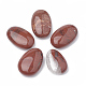 Piedra de palma ovalada de jaspe rojo natural G-S330-37-1