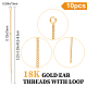 Beebeecraft 1 Box 10Pcs 18K Gold Plated Threader Earrings with 925 Sterling Silver Pins Pull Through Threaded Long Chain Drop Tassel with Loop 3.34inch KK-BBC0001-11-2