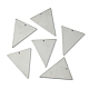 真鍮チャーム  空白タグのスタンプ  三角形  プラチナ  30.5x25.5x1mm  穴：1mm KK-WH0041-06-P-3