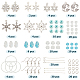 SUNNYCLUE 1 Box DIY 10 Pairs Christmas Charms Earrings Making Kit Antique Silver Snowflake Charms Winter Blue Faceted Glass Beads Linking Rings Dangle Earring Hooks for Jewelry Making Kits Adult DIY-SC0022-76-2