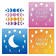 GLOBLELAND 2Set 4Pcs Moon Phases Cutting Dies for DIY Scrapbooking Metal Words Die Cuts Embossing Stencils Template for Paper Card Making Decoration Album Craft Decor DIY-WH0309-1175-1