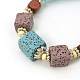 Lava Beads Bracelets BJEW-D255-M-3